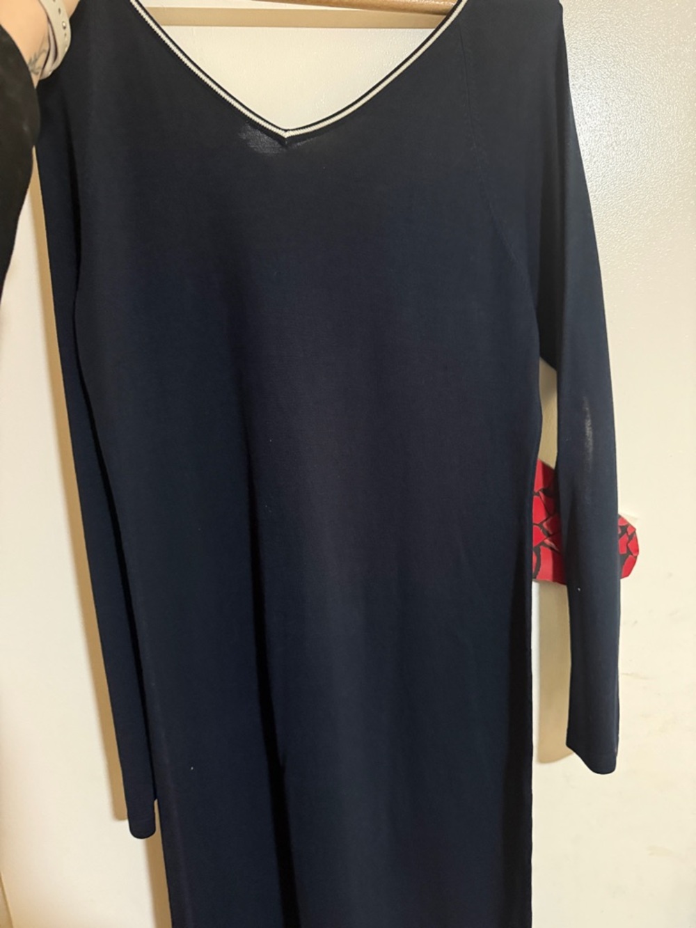Ralph Lauren Women’s Navy V-Neck Long-Sleeve Dress Size Medium - Picture 5 of 5
